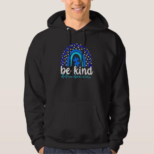 Be Kind Autism Awareness  Rainbow Leopard Women Ki Hoodie