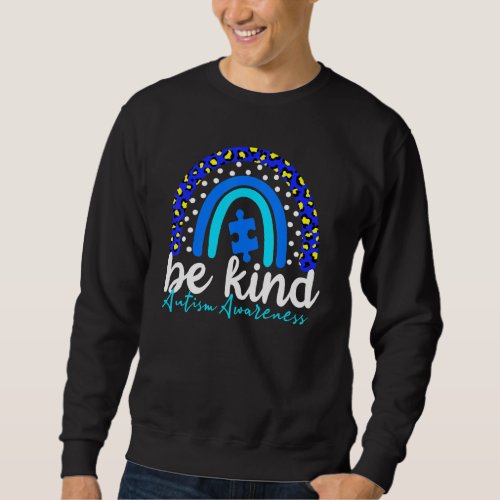 Be Kind Autism Awareness  Rainbow Leopard Women Ki Sweatshirt