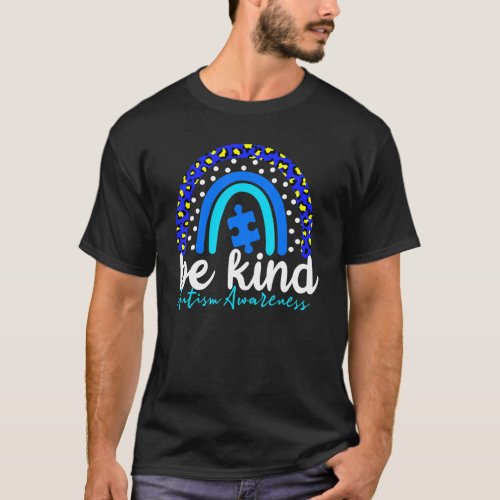 Be Kind Autism Awareness  Rainbow Leopard Women Ki T_Shirt