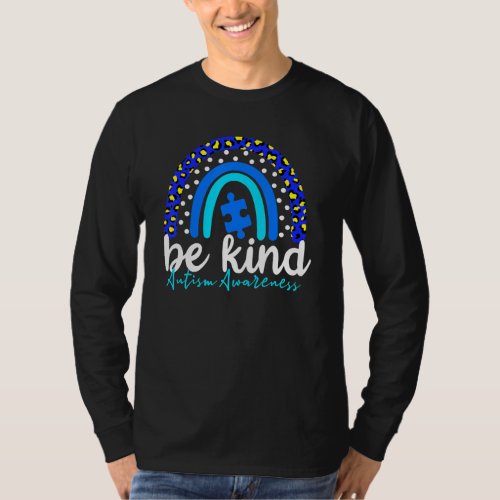 Be Kind Autism Awareness  Rainbow Leopard Women Ki T_Shirt
