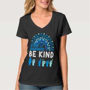 Be Kind Autism Awareness Rainbow Trendy Women Girl T-Shirt
