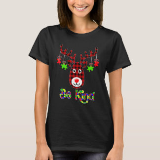 Be Kind Autism Awareness Santa Christmas Reindeer  T-Shirt