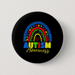 Be Kind Autism Awareness Shirt Rainbow Leopard Wom Button