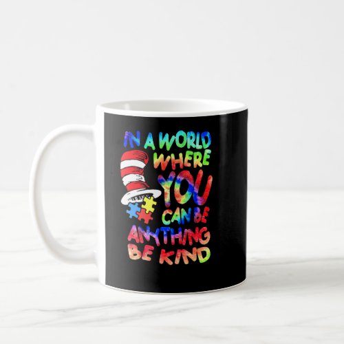 Be Kind Autism Awarenessdoctor Teacher Hat Cat Boo Coffee Mug