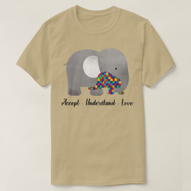 Be kind baby Elephant Mom autism Child Autism Awar T-Shirt (Design Front)
