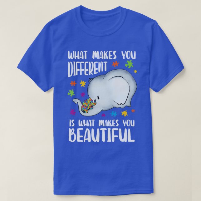Be kind baby Elephant Mom autism Child Autism Awar T-Shirt (Design Front)