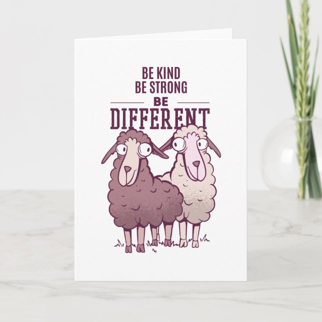 Be Kind Be Strong Be Different Sheep Card (Front)