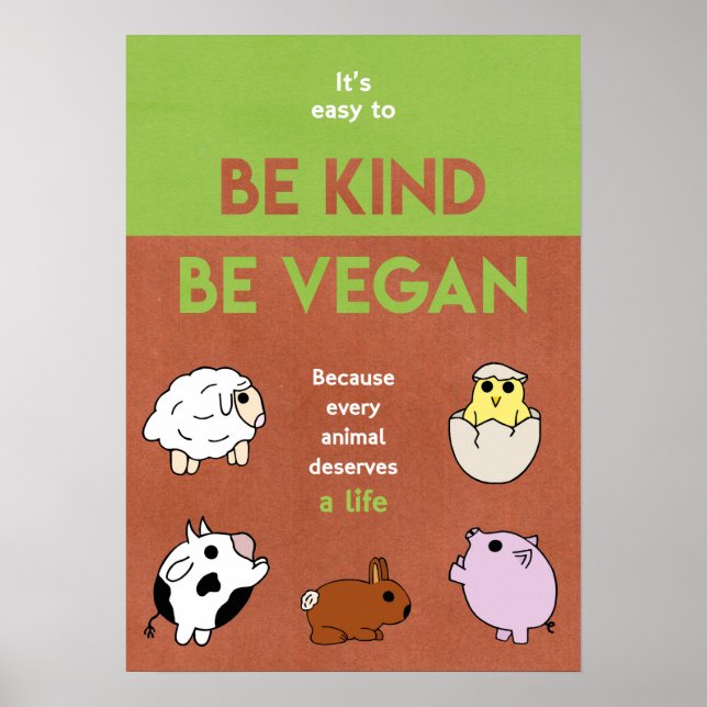 Be Kind Be Vegan Poster (Front)