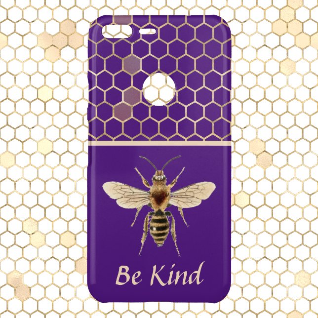 Be Kind Bee and Honeycomb on Purple Uncommon Google Pixel XL Case (Creator Uploaded)