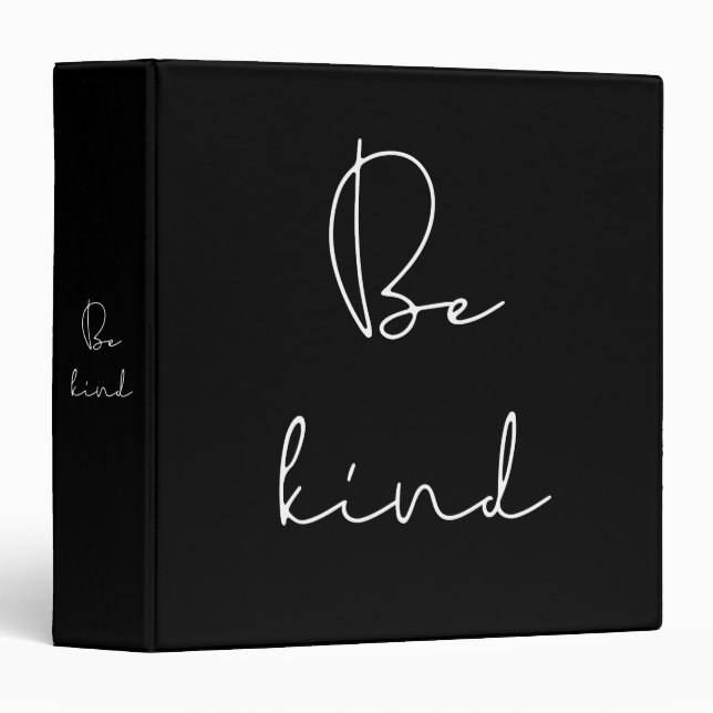 Be kind black 3 rings binder (Front/Spine)