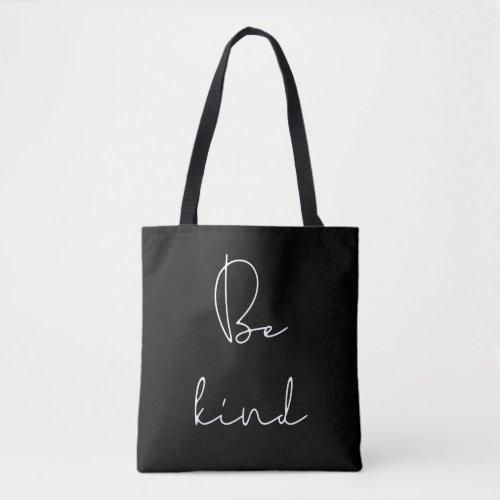 Be kind black tote bag