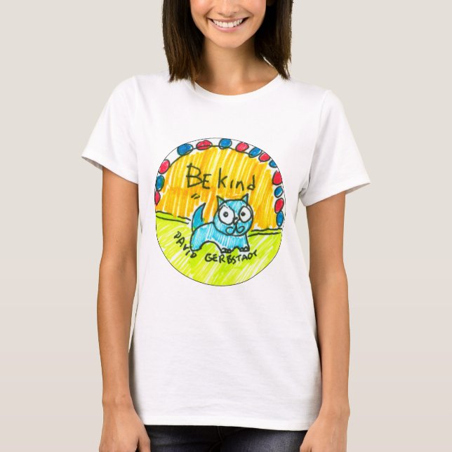 Be kind blue cat T-Shirt (Front)