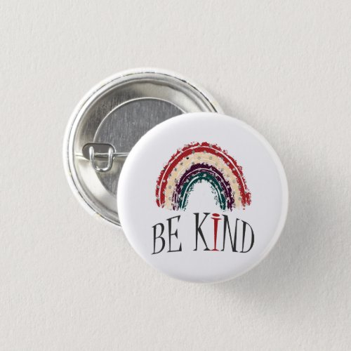 Be Kind Boho Rainbow Button