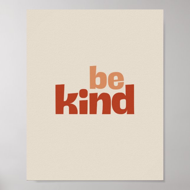 Be Kind – Boho Typography Art Poster (Front)