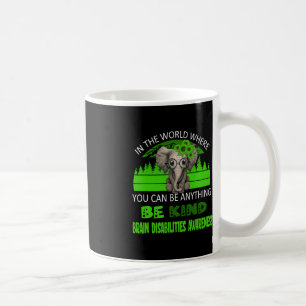 Be Kind Brain Disabilities Awareness Elephant Retr Coffee Mug