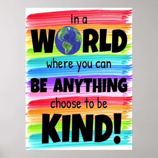 Be Kind Classroom Poster | Zazzle.com