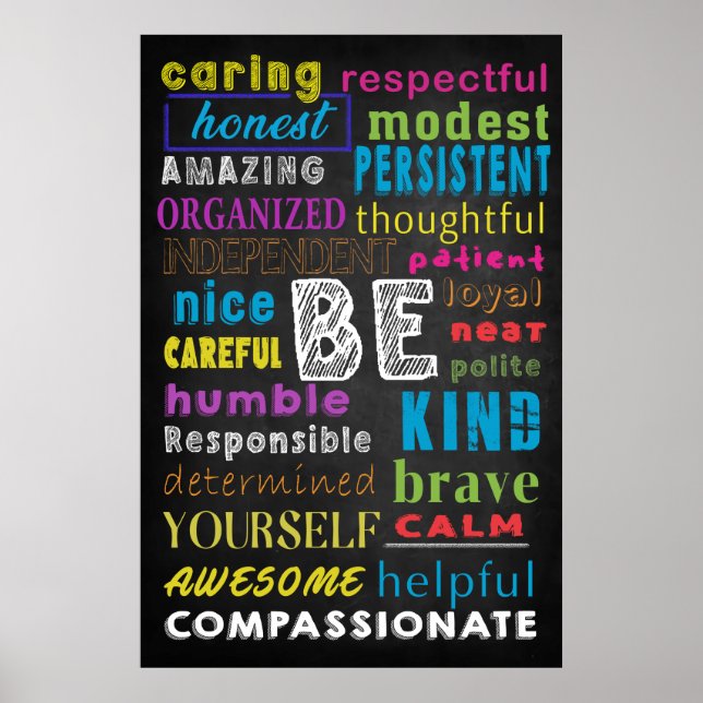 Be Kind Classroom Poster (Front)