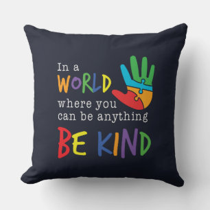 Be Kind Coloful Motivation Grandma Birthday Throw Pillow