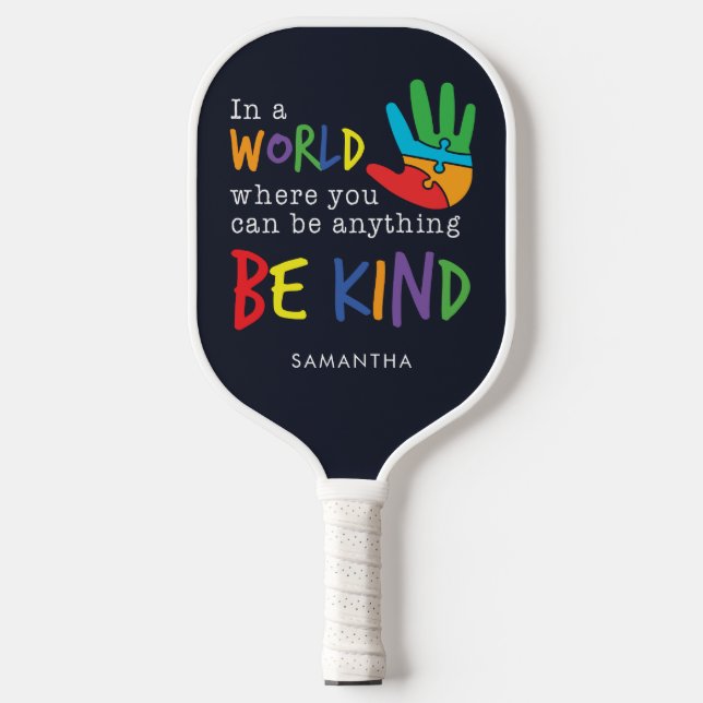 Be Kind Coloful Motivation Mom Birthday Pickleball Paddle (Front)