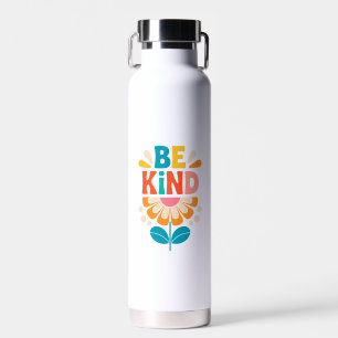 Be Kind Colorful Flower - Inspirational Positive 3 Water Bottle