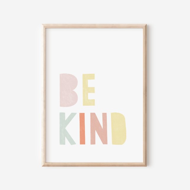 Be Kind Colorful Watercolor Nursery Poster (Creator Uploaded)