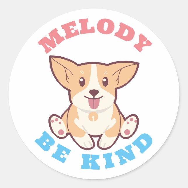 Be Kind Corgi Classic Round Sticker (Front)
