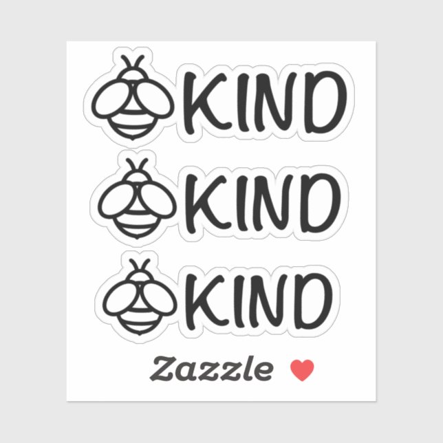 Be kind, cute bee image sticker (Sheet)