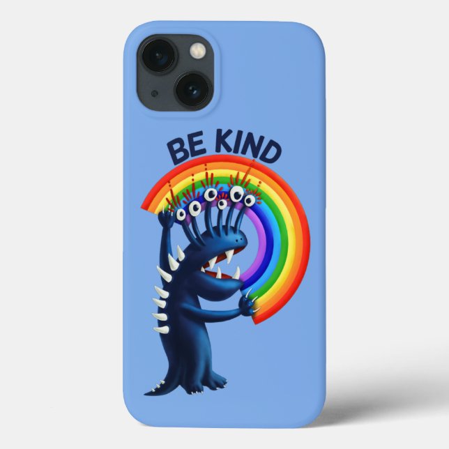 Be Kind - Cute Character Rainbow Positive Message Case-Mate iPhone Case (Back)