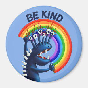 Be Kind - Cute Character Rainbow Positive Message Magnet