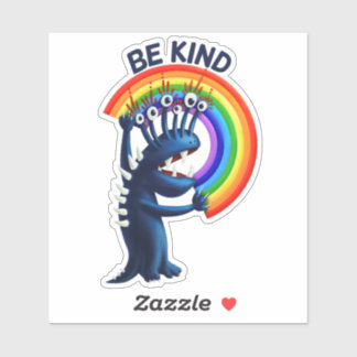 Be Kind - Cute Character Rainbow Positive Message Sticker