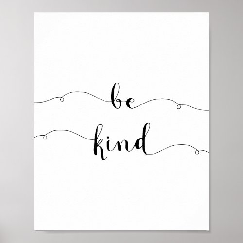 Be Kind Daily Inspirational Quote Poster