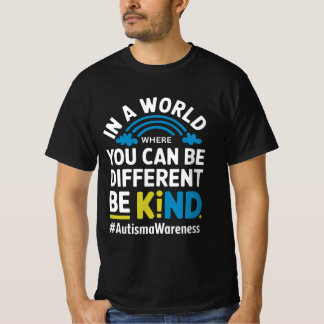 Be Kind Different Autism Awareness Rainbow Design T-Shirt