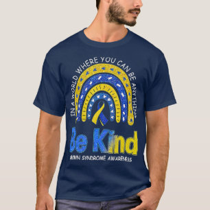 Be Kind Down Syndrome Awareness Rainbow Family Kid T-Shirt