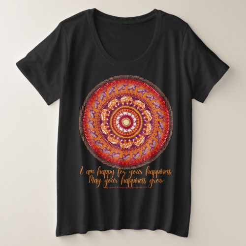 Be Kind Elephant Mandala Cute Elephant Loving Kind Plus Size T_Shirt