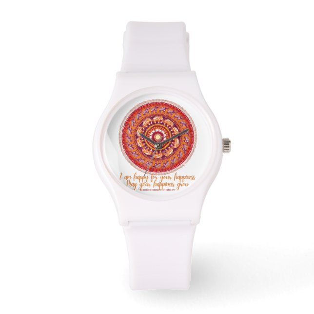 Be Kind Elephant Mandala Cute Elephant Loving Kind Watch (Front)