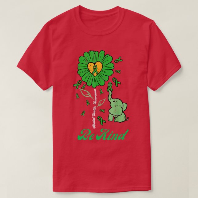 Be kind elephant mental health month T-Shirt (Design Front)