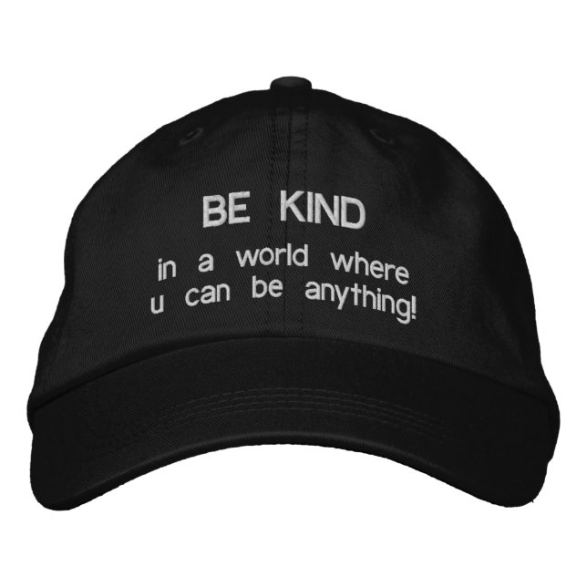 Be Kind Embroidered Baseball Cap (Front)