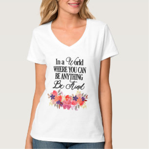 Be Kind - Floral Watercolor T-Shirt