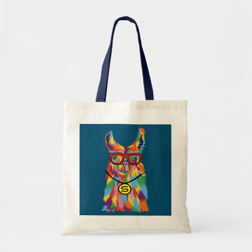 Be Kind Flower Lama Animal Lover Bohemian Rainbow Tote Bag