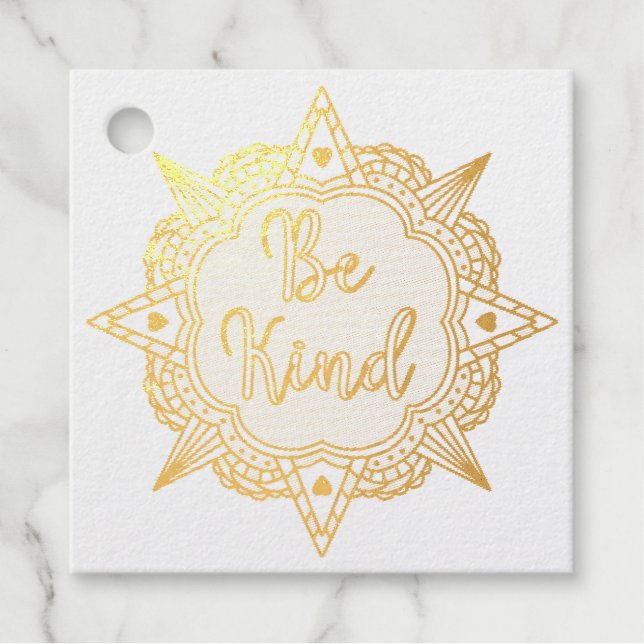 Be Kind Foil Favor Tags (Front)