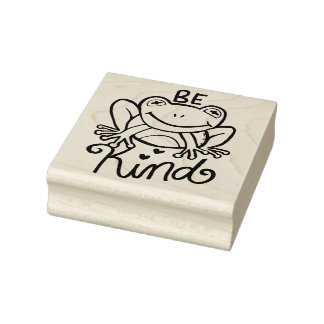 Be Kind Frog Rubber Stamp