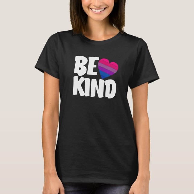 Be Kind Funny Bi Pride Flag Bisexual Premium T-Shirt (Front)