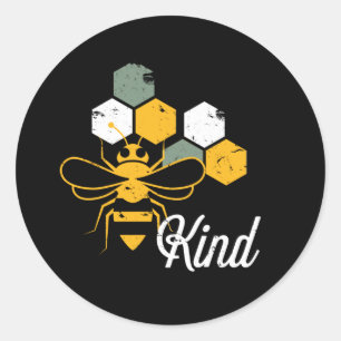 Be Kind Funny Kindness Bee Puns for Beekeeper Classic Round Sticker