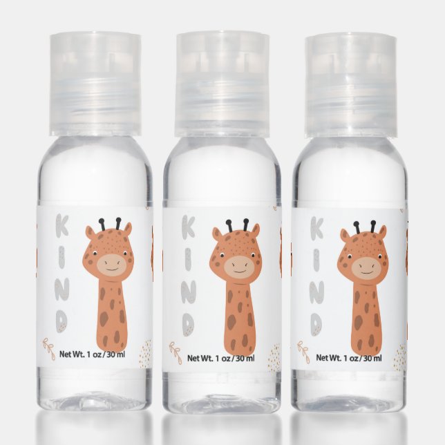 Be Kind Giraffe Boho Pattern Cute Kids Hand Sanitizer (Set)