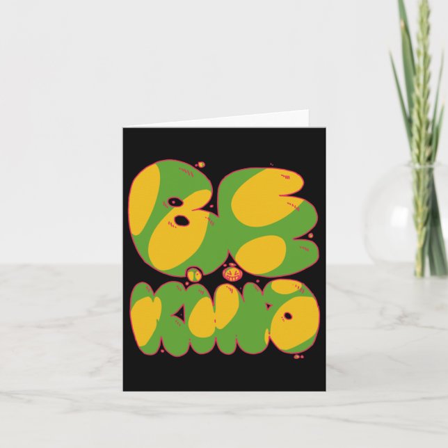Be Kind Green And Gold 01 Sticker  Card (Front)
