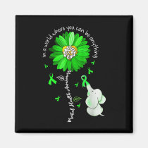 Be Kind Green Ribbon Sunflower Mental Health Aware Magnet