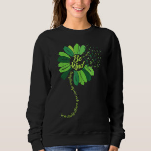 Be Kind Green Ribbon Sunflower Mental Health Aware Sweatshirt