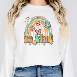 Be Kind Groovy Retro Vintage Sweatshirt Positivity