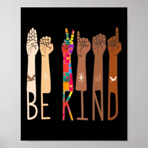 Be Kind Hand Sign Language Asl Puzzle Autism Aware