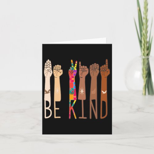 Be Kind Hand Sign Language Asl Puzzle Autism Aware Card